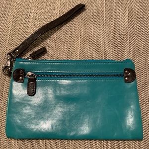 SHIRALEAH Teal Wristlet EUC